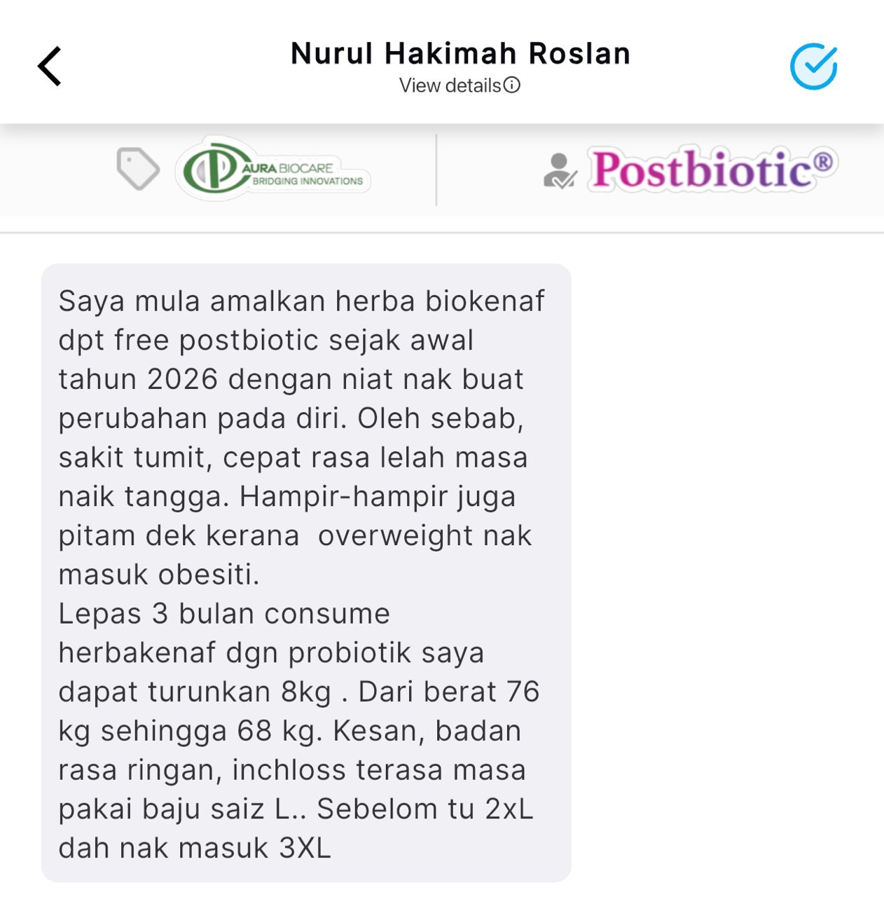 Testimoni badan ringan