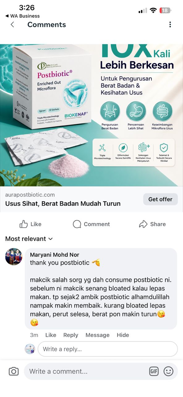 Testimoni kurang bloated