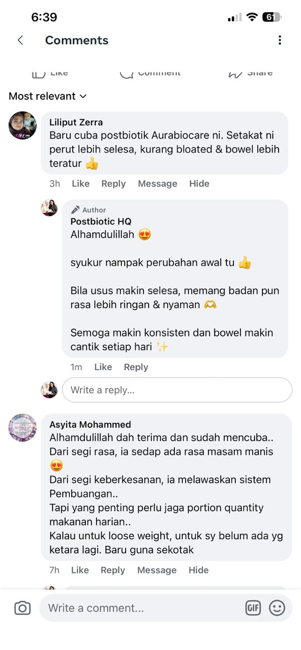 Testimoni kurang bloated