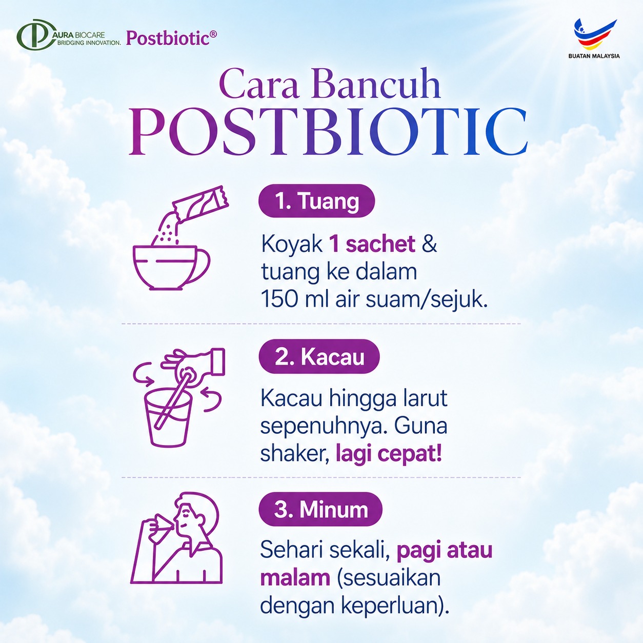 Cara Bancuh Postbiotic